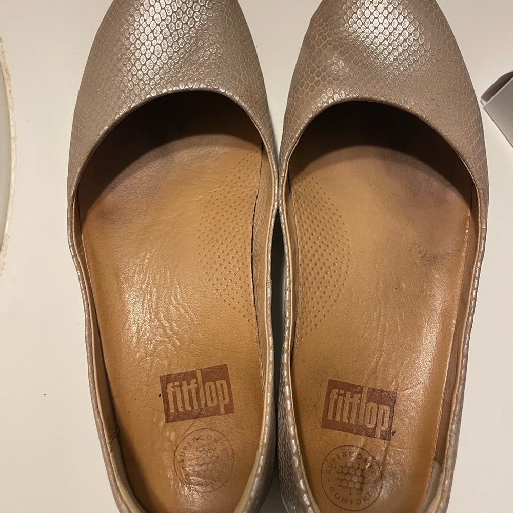FitFlop Women's Silver Ballet Flats